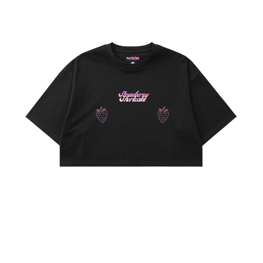 Crop top strawberry negro