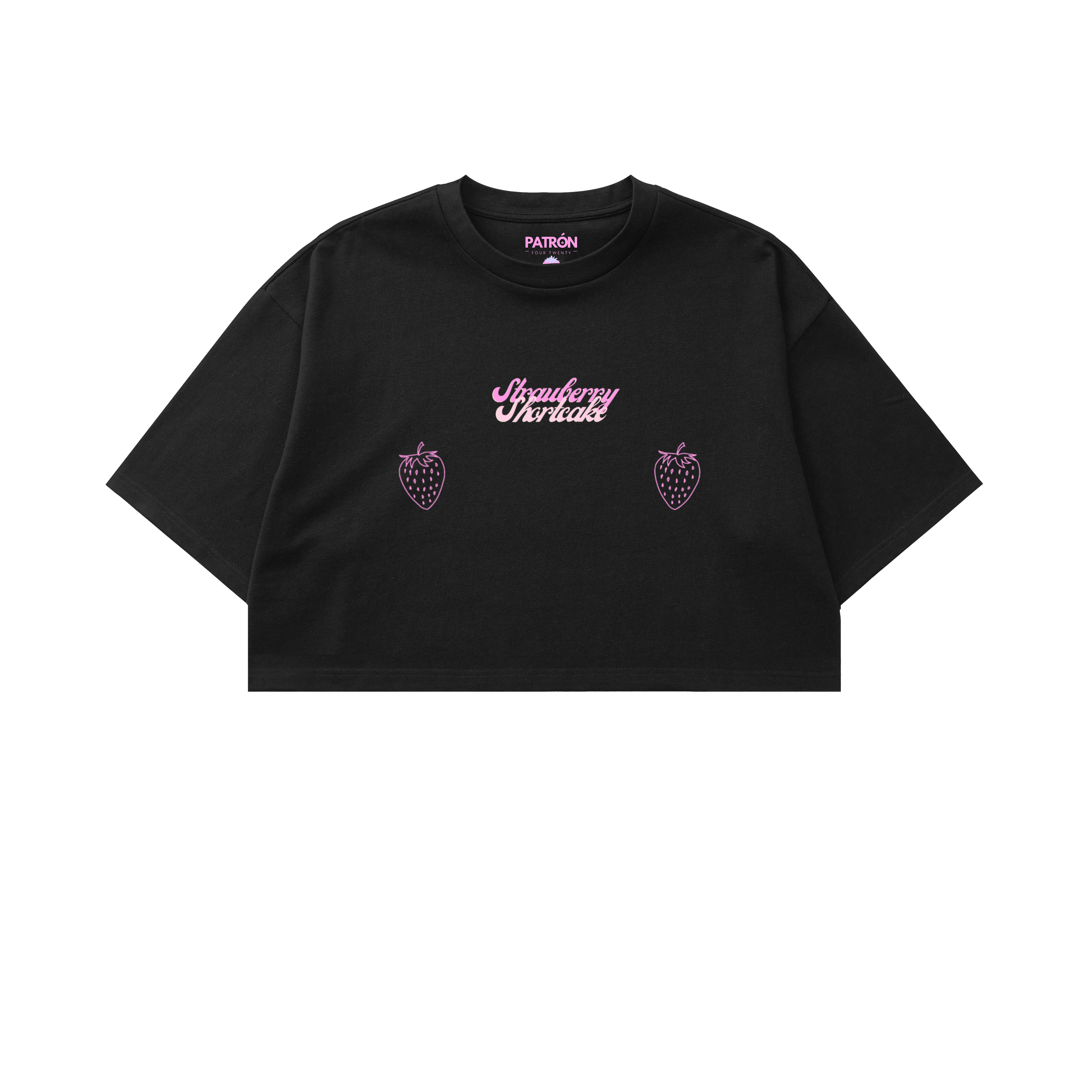 Crop top strawberry negro